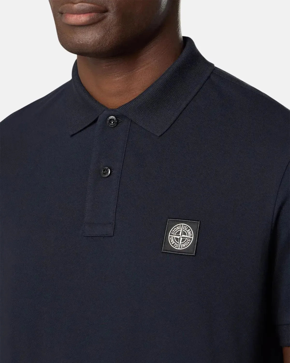 STONE ISLAND-STONE ISLAND 2200005 ORGANIC STRETCH COTTON SLIM FIT POLO SHIRT NAVY BLUE-NORTHERN THREADS DESIGNER MENSWEAR