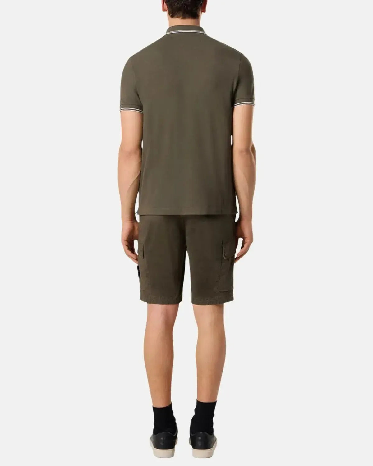 STONE ISLAND-STONE ISLAND 22002SC ORGANIC COTTON ELASTANE PIQUE POLO SHIRT MILITARY GREEN-NORTHERN THREADS DESIGNER MENSWEAR