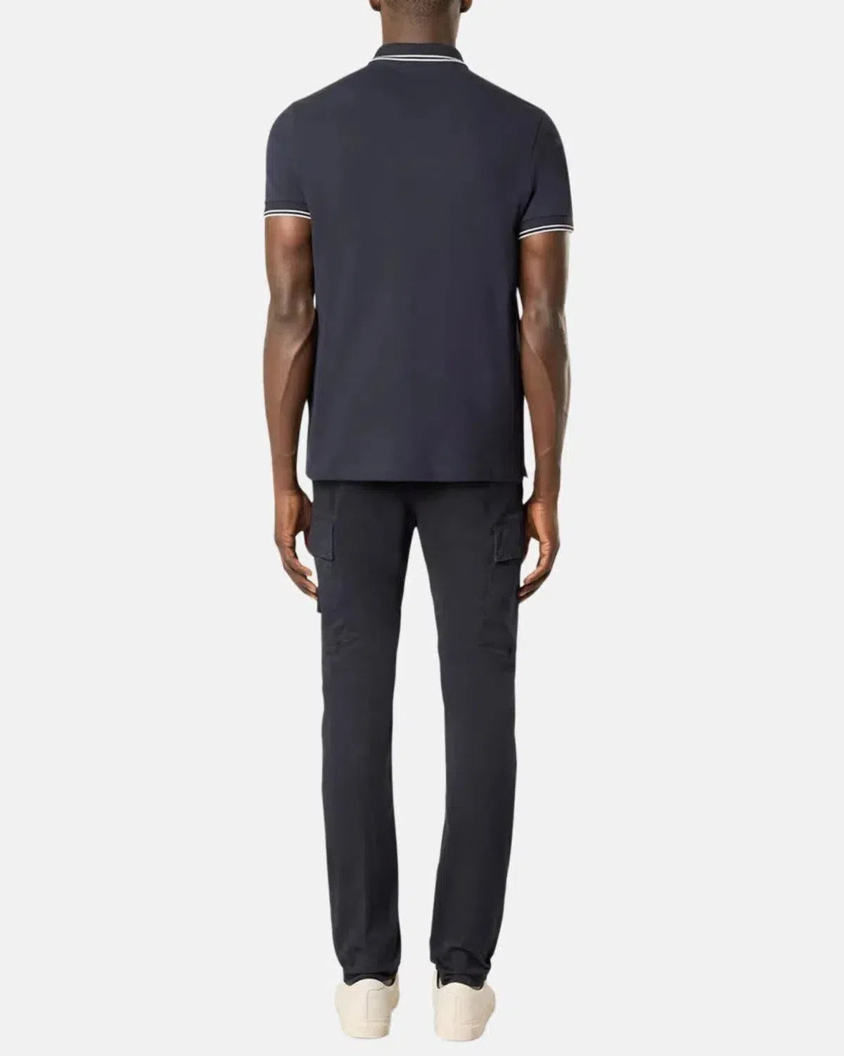 STONE ISLAND-STONE ISLAND 22002SC ORGANIC COTTON ELASTANE PIQUE TIPPED POLO SHIRT NAVY BLUE-NORTHERN THREADS DESIGNER MENSWEAR