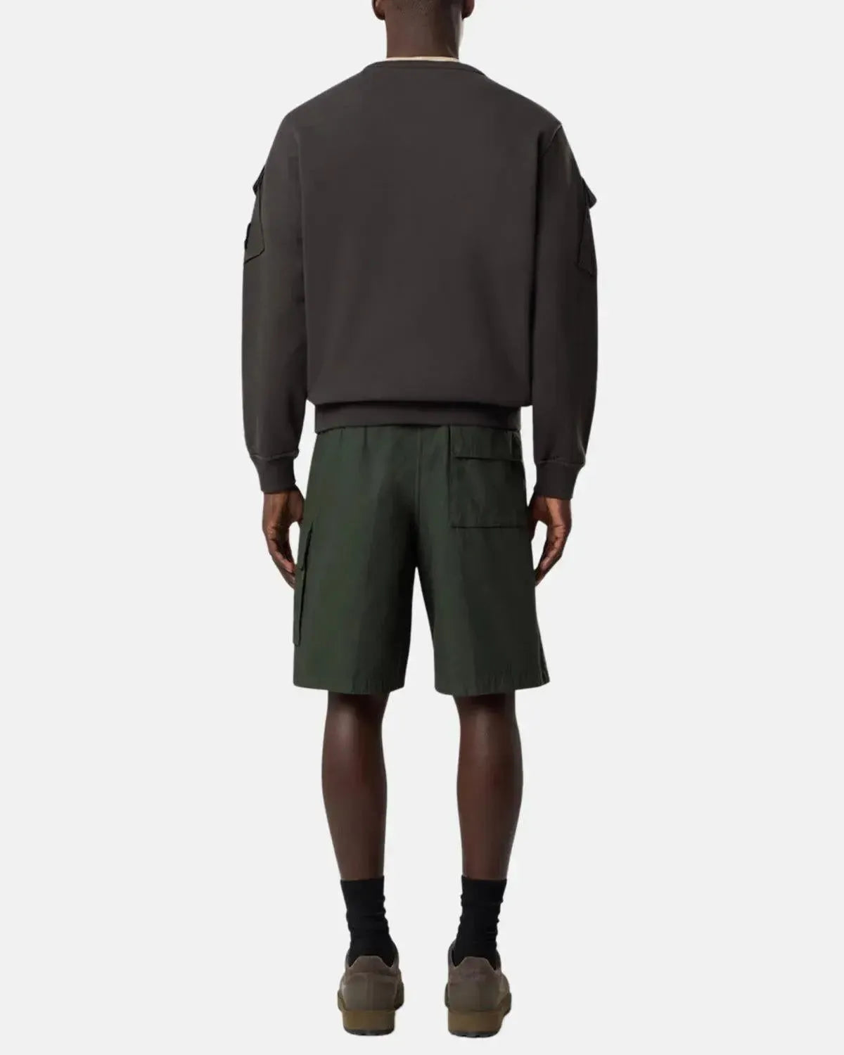 STONE ISLAND-STONE ISLAND 6100008 BRUSHED ORGANIC COTTON FLEECE SWEATSHIRT LEAD GREY-NORTHERN THREADS DESIGNER MENSWEAR