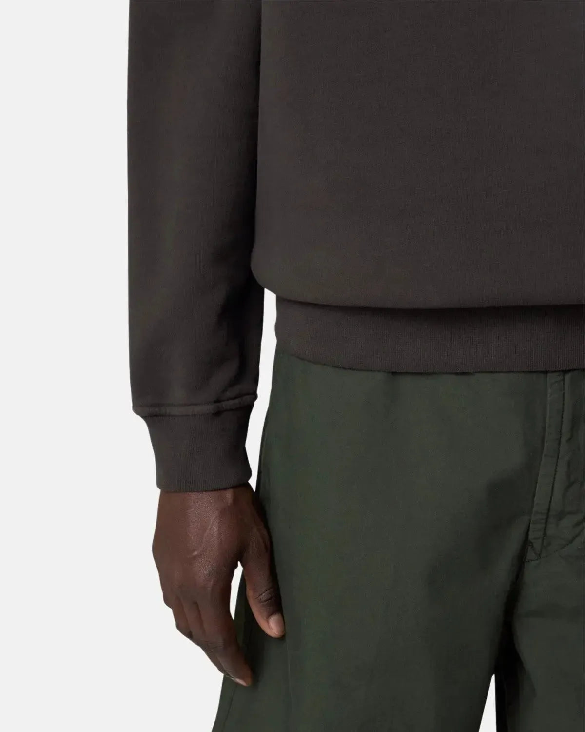 STONE ISLAND-STONE ISLAND 6100008 BRUSHED ORGANIC COTTON FLEECE SWEATSHIRT LEAD GREY-NORTHERN THREADS DESIGNER MENSWEAR