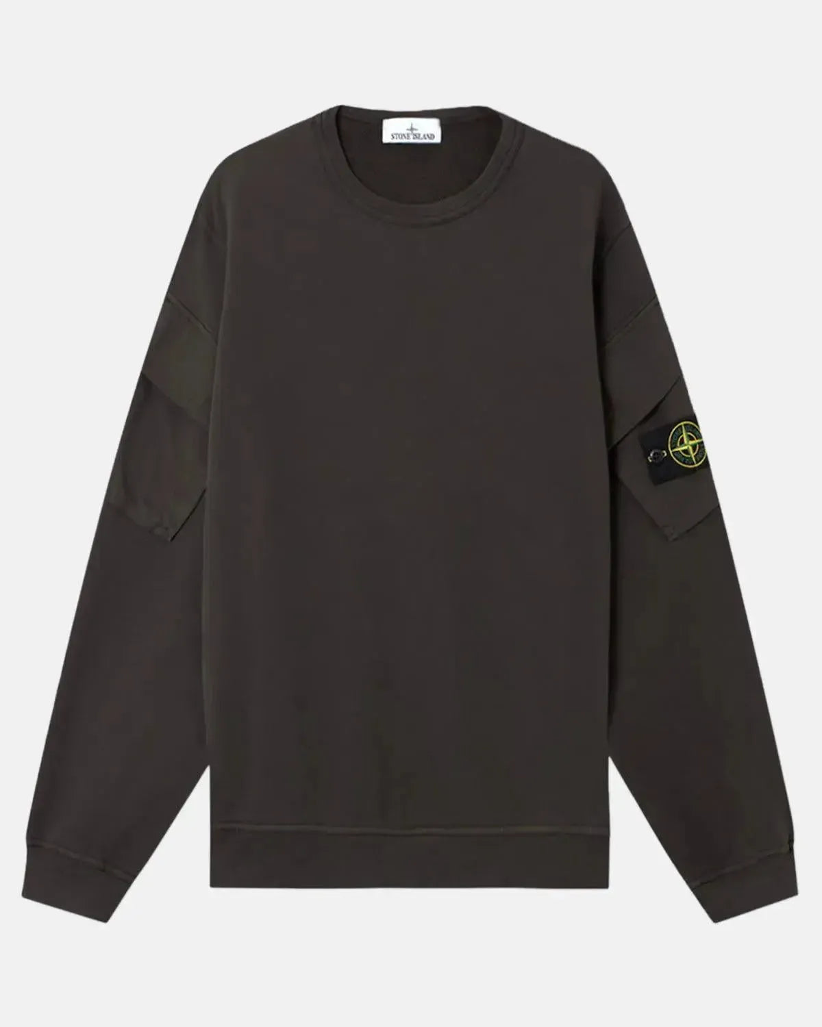 STONE ISLAND-STONE ISLAND 6100008 BRUSHED ORGANIC COTTON FLEECE SWEATSHIRT LEAD GREY-NORTHERN THREADS DESIGNER MENSWEAR