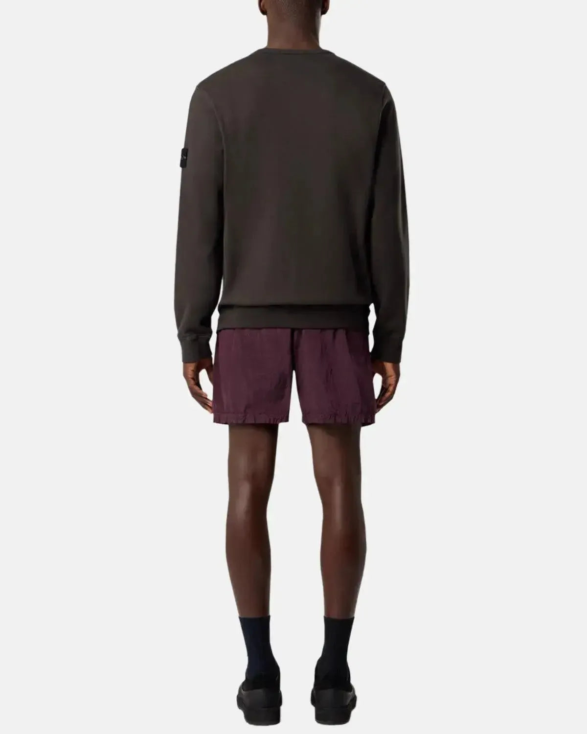 STONE ISLAND-STONE ISLAND 6100028 BRUSHED ORGANIC COTTON FLEECE SWEATSHIRT LEAD GREY-NORTHERN THREADS DESIGNER MENSWEAR