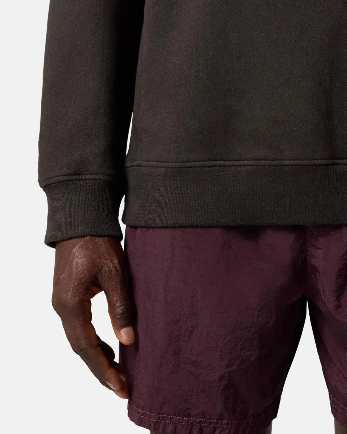 STONE ISLAND-STONE ISLAND 6100028 BRUSHED ORGANIC COTTON FLEECE SWEATSHIRT LEAD GREY-NORTHERN THREADS DESIGNER MENSWEAR