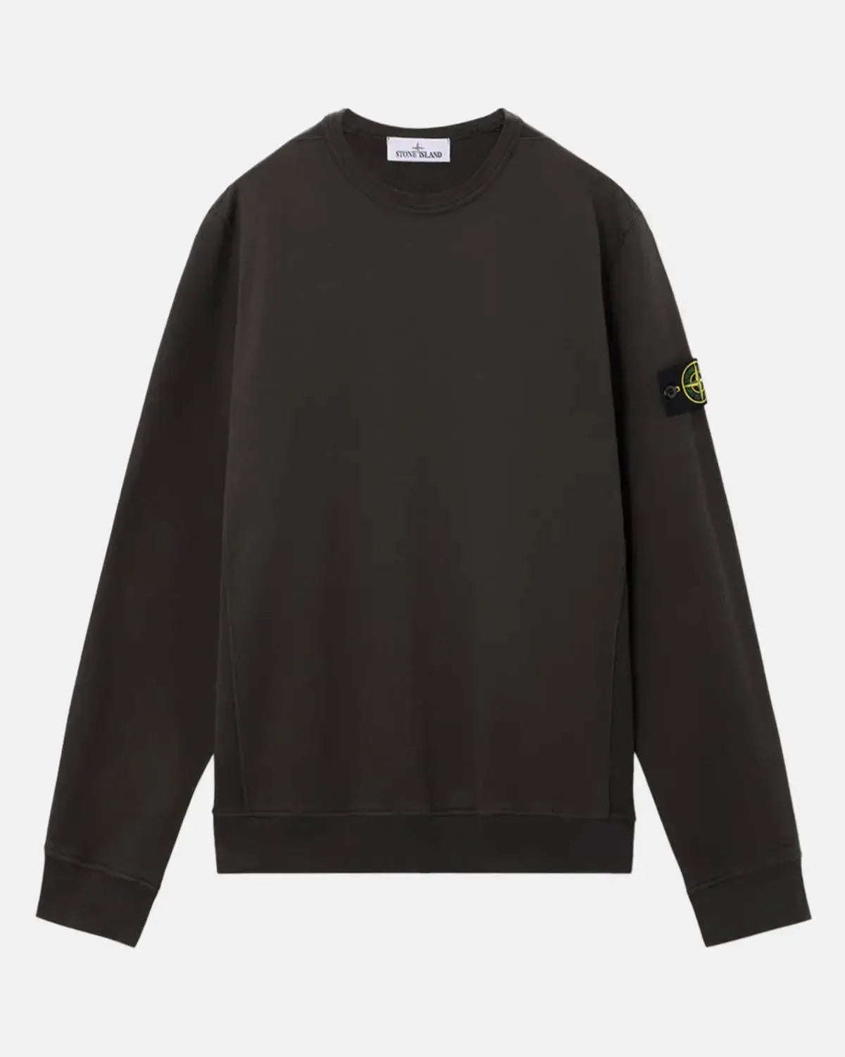 STONE ISLAND-STONE ISLAND 6100028 BRUSHED ORGANIC COTTON FLEECE SWEATSHIRT LEAD GREY-NORTHERN THREADS DESIGNER MENSWEAR