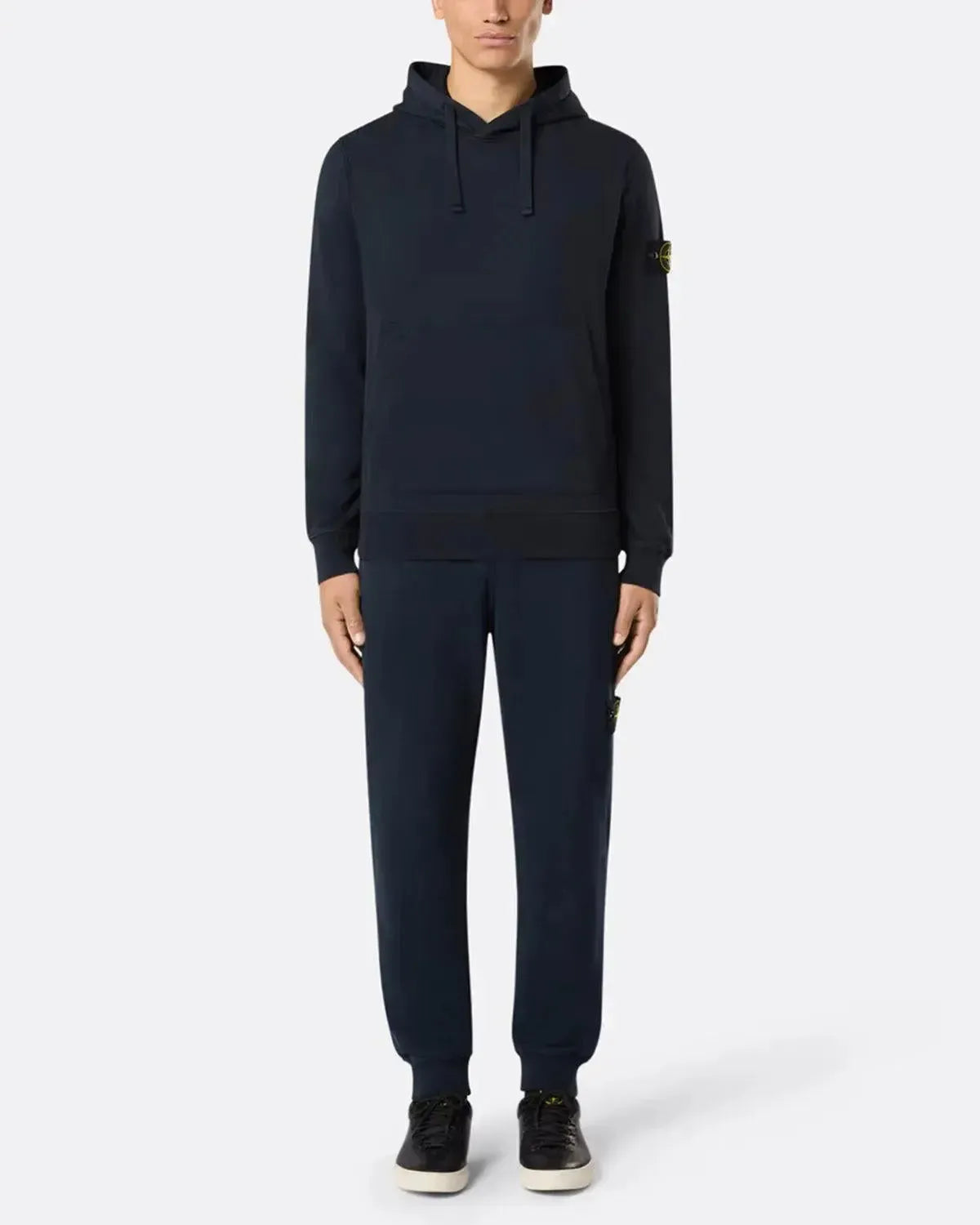 STONE ISLAND-STONE ISLAND 6100045 ORGANIC COTTON FLEECE HOODIE NAVY BLUE-NORTHERN THREADS DESIGNER MENSWEAR