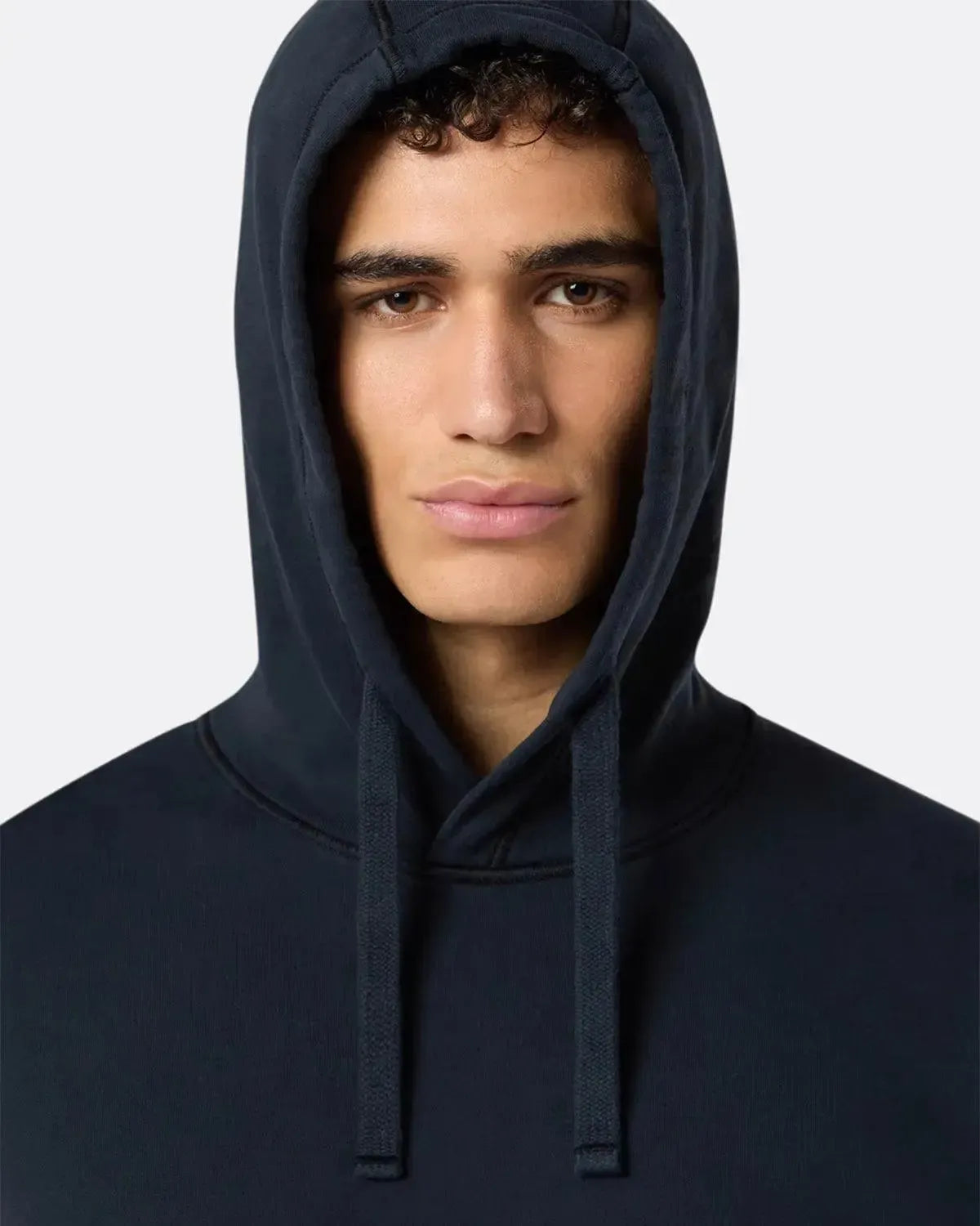 STONE ISLAND-STONE ISLAND 6100045 ORGANIC COTTON FLEECE HOODIE NAVY BLUE-NORTHERN THREADS DESIGNER MENSWEAR