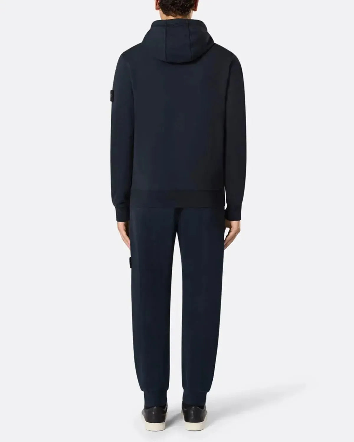STONE ISLAND-STONE ISLAND 6100045 ORGANIC COTTON FLEECE HOODIE NAVY BLUE-NORTHERN THREADS DESIGNER MENSWEAR