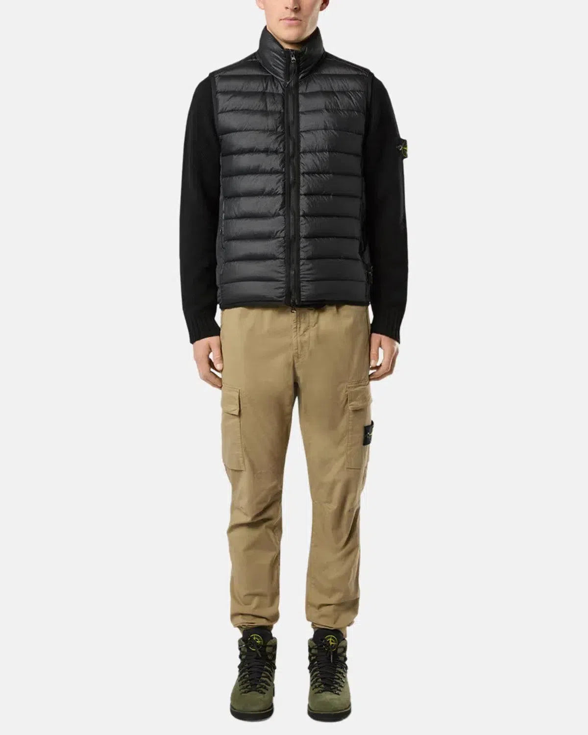 STONE ISLAND-STONE ISLAND G100007 LOOM WOVEN CHAMBERS NYLON DOWN-TC GILET NAVY BLUE-NORTHERN THREADS DESIGNER MENSWEAR