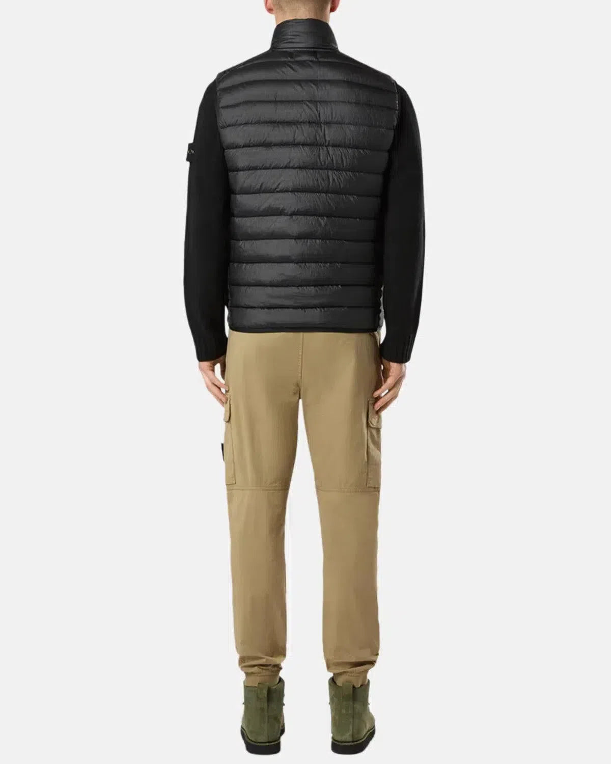 STONE ISLAND-STONE ISLAND G100007 LOOM WOVEN CHAMBERS NYLON DOWN-TC GILET NAVY BLUE-NORTHERN THREADS DESIGNER MENSWEAR