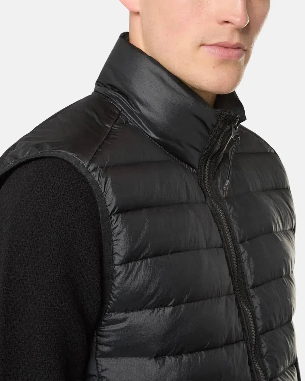 STONE ISLAND-STONE ISLAND G100007 LOOM WOVEN CHAMBERS NYLON DOWN-TC GILET NAVY BLUE-NORTHERN THREADS DESIGNER MENSWEAR