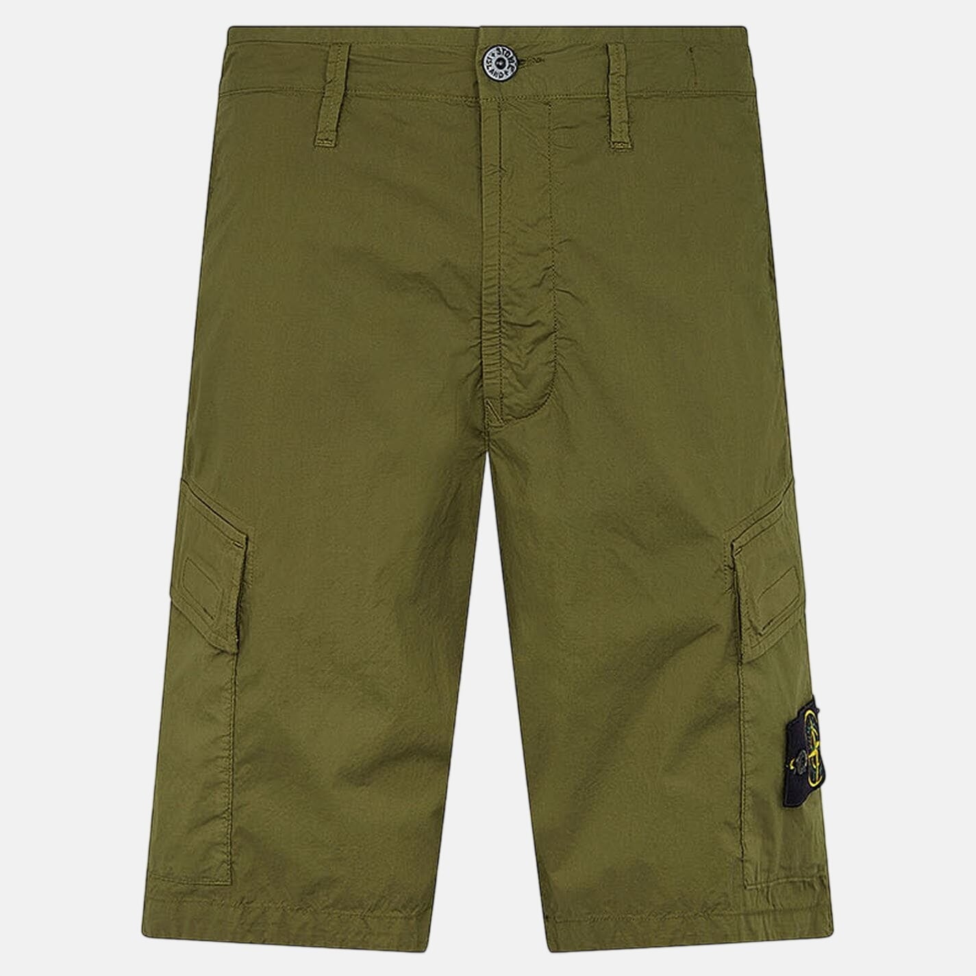 Stone Island Stretch Badge Cargo Shorts Olive - A34 - northern threads uk