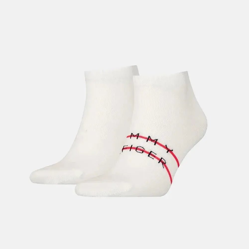Tommy Hilfiger Sneaker Two Pack Socks White - AW24021-UK 6-8 - northern threads uk