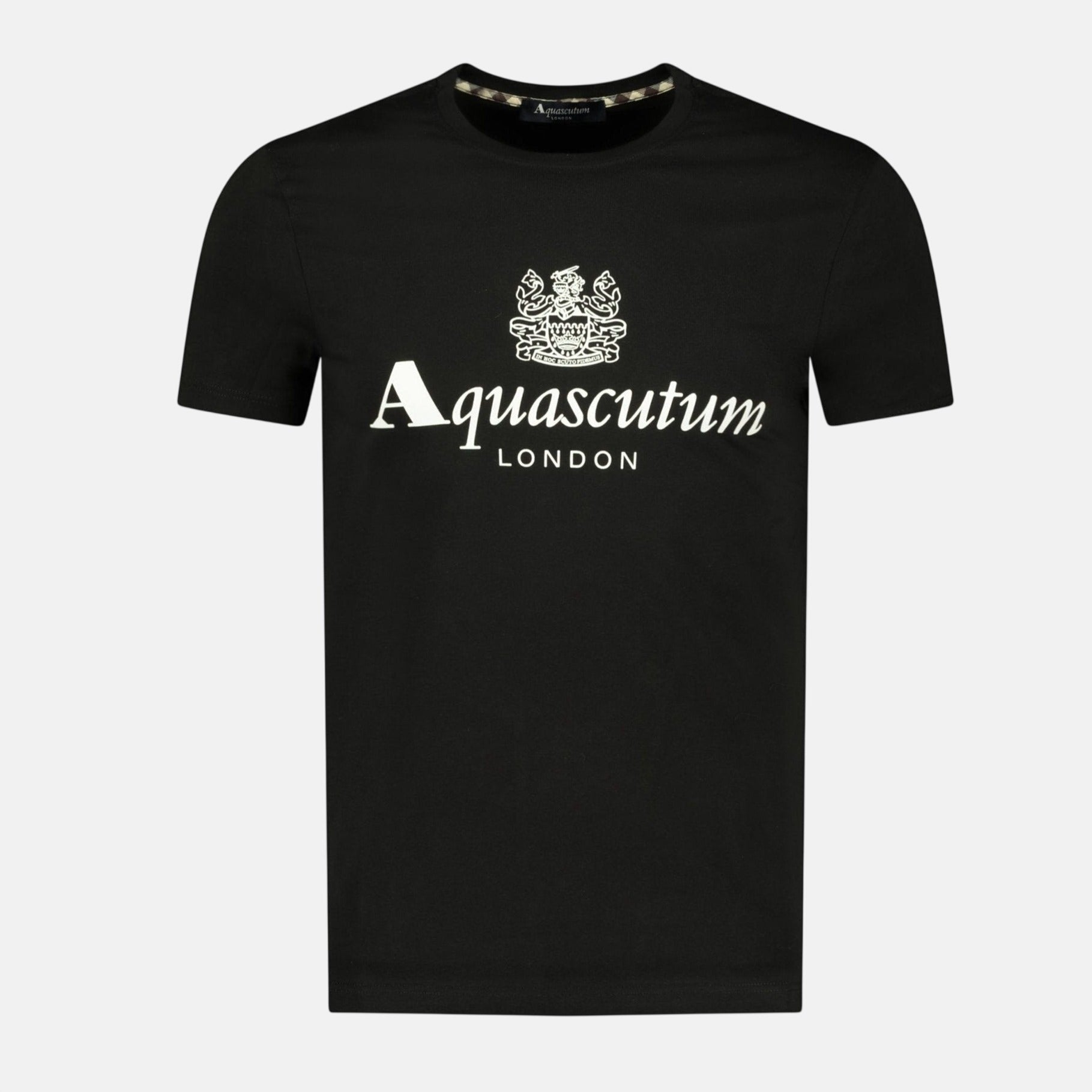 Aquascutum Chest Logo T-Shirt Black - G18 - northern threads uk