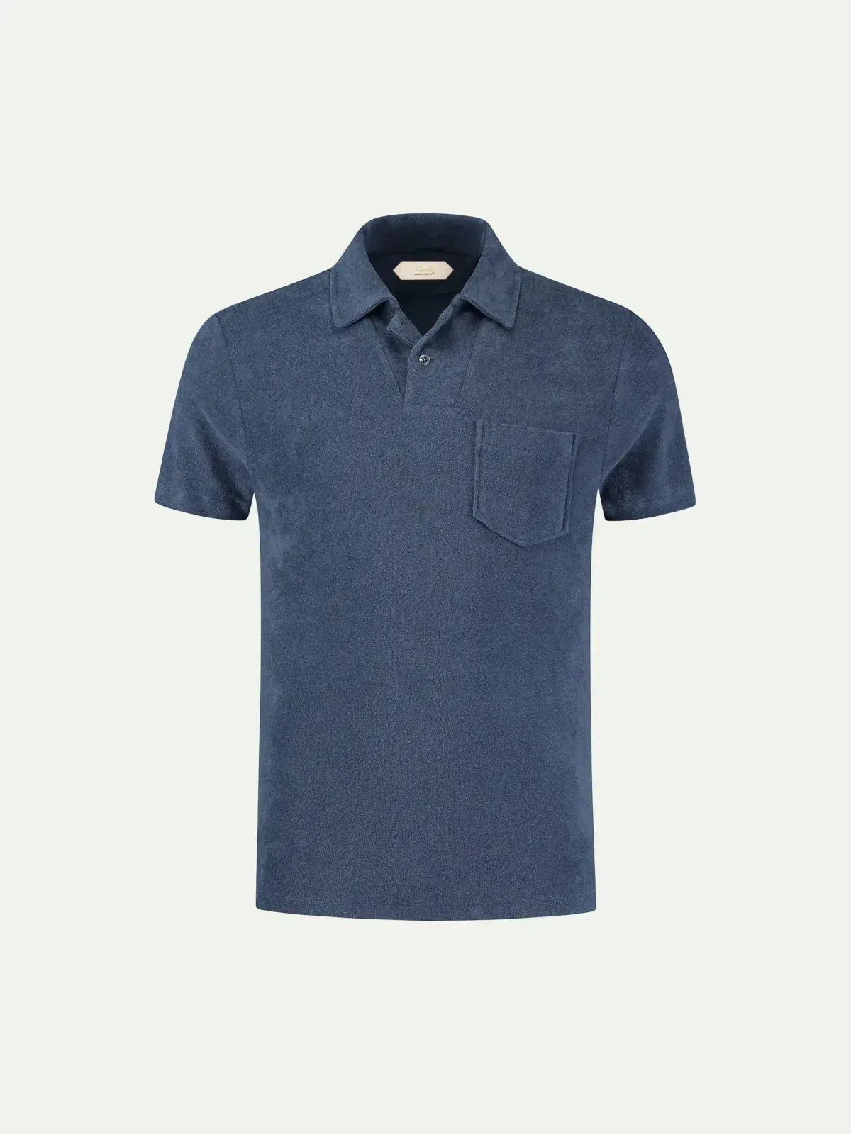 AURELIEN TERRY POLO SHIRT 2 MID BLUE - 80009-400-004 - northern threads uk