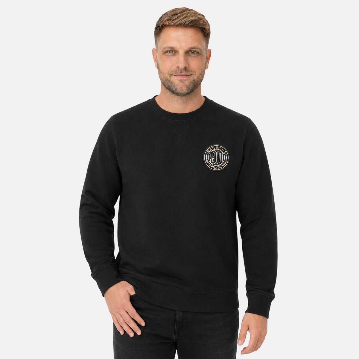 Barbour International 90th Anniversary Graphic Sweatshirt Black | Northern Threads Designer Menswear