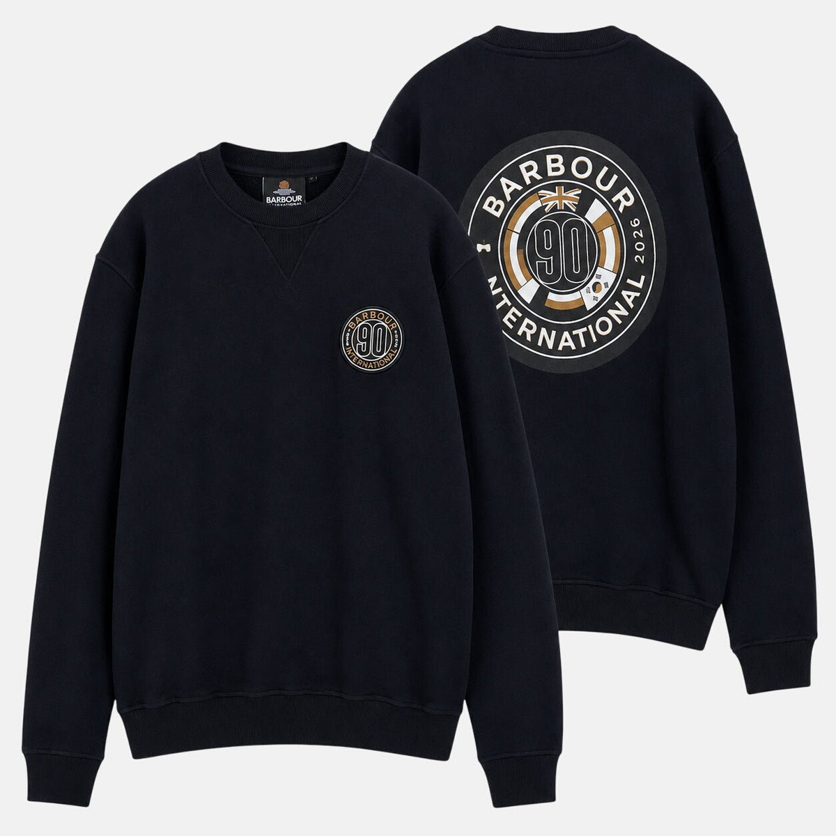 Barbour International 90th Anniversary Graphic Sweatshirt Black | Northern Threads Designer Menswear