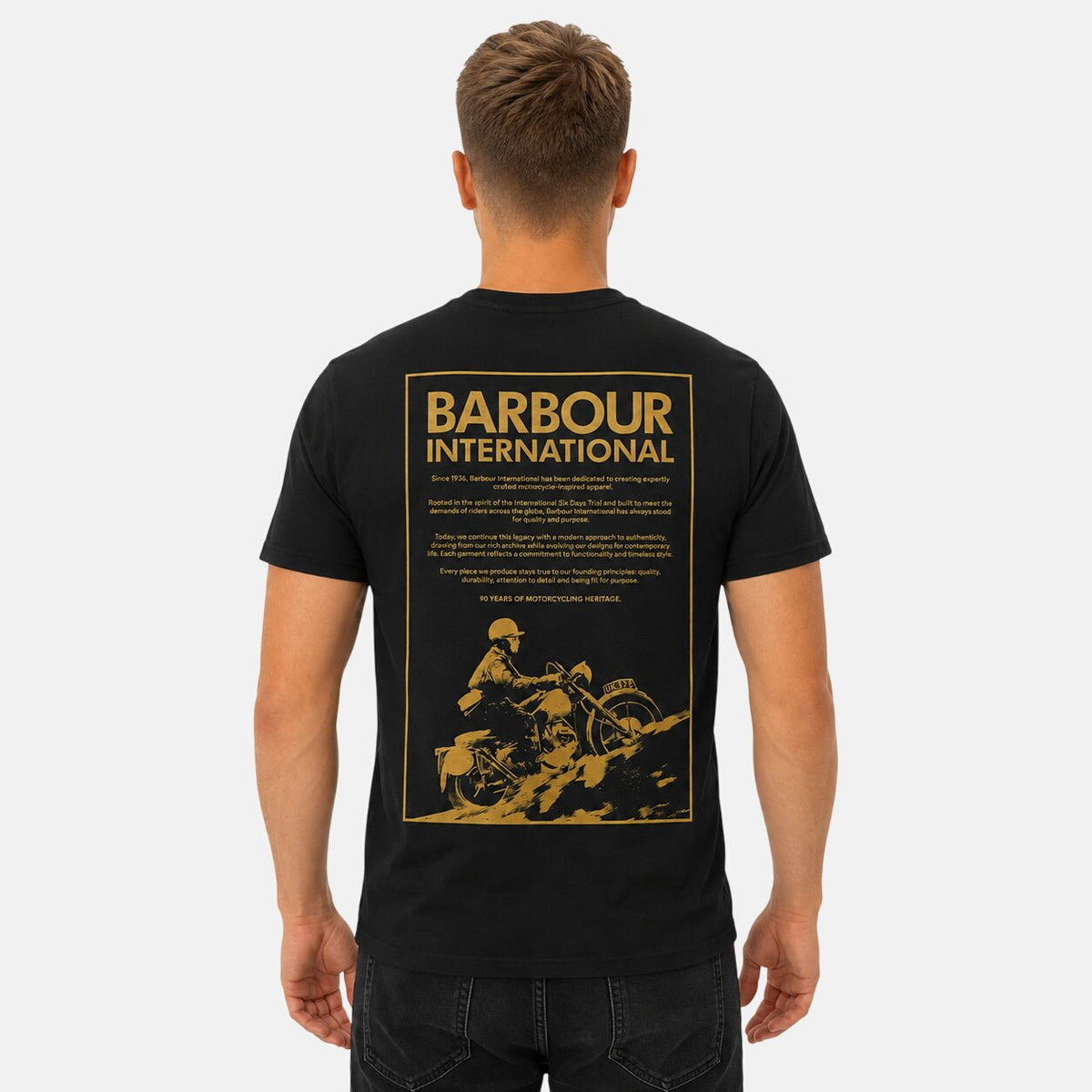 Barbour International 90th Anniversary Graphic T-Shirt Black | Northern Threads Designer Menswear