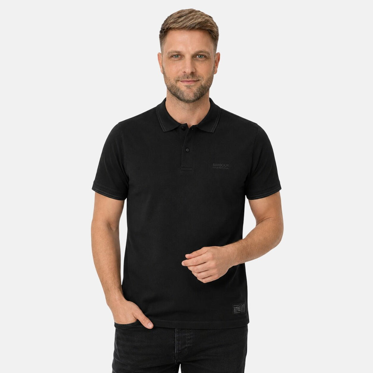 Barbour International 90th Anniversary Polo Shirt Black | Northern Threads Designer Menswear