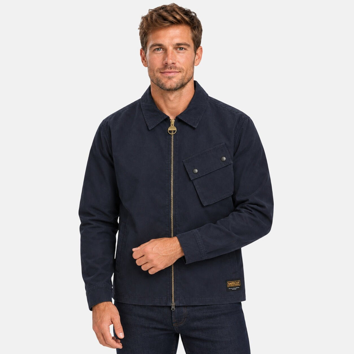 Barbour International A7 Overshirt Navy | Northern Threads Designer Menswear