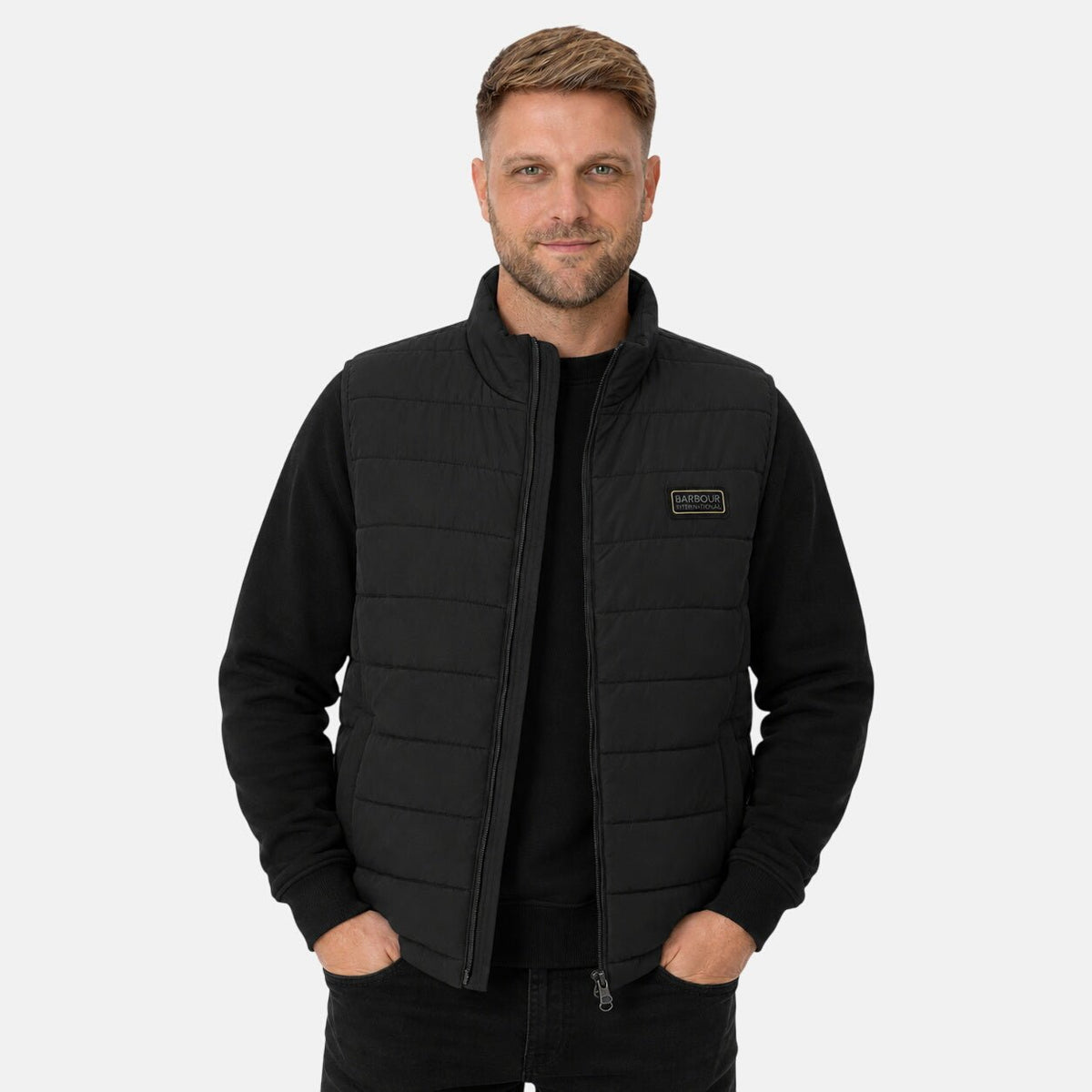 Barbour International Aldon Quilted Gilet Black | Northern Threads Designer Menswear