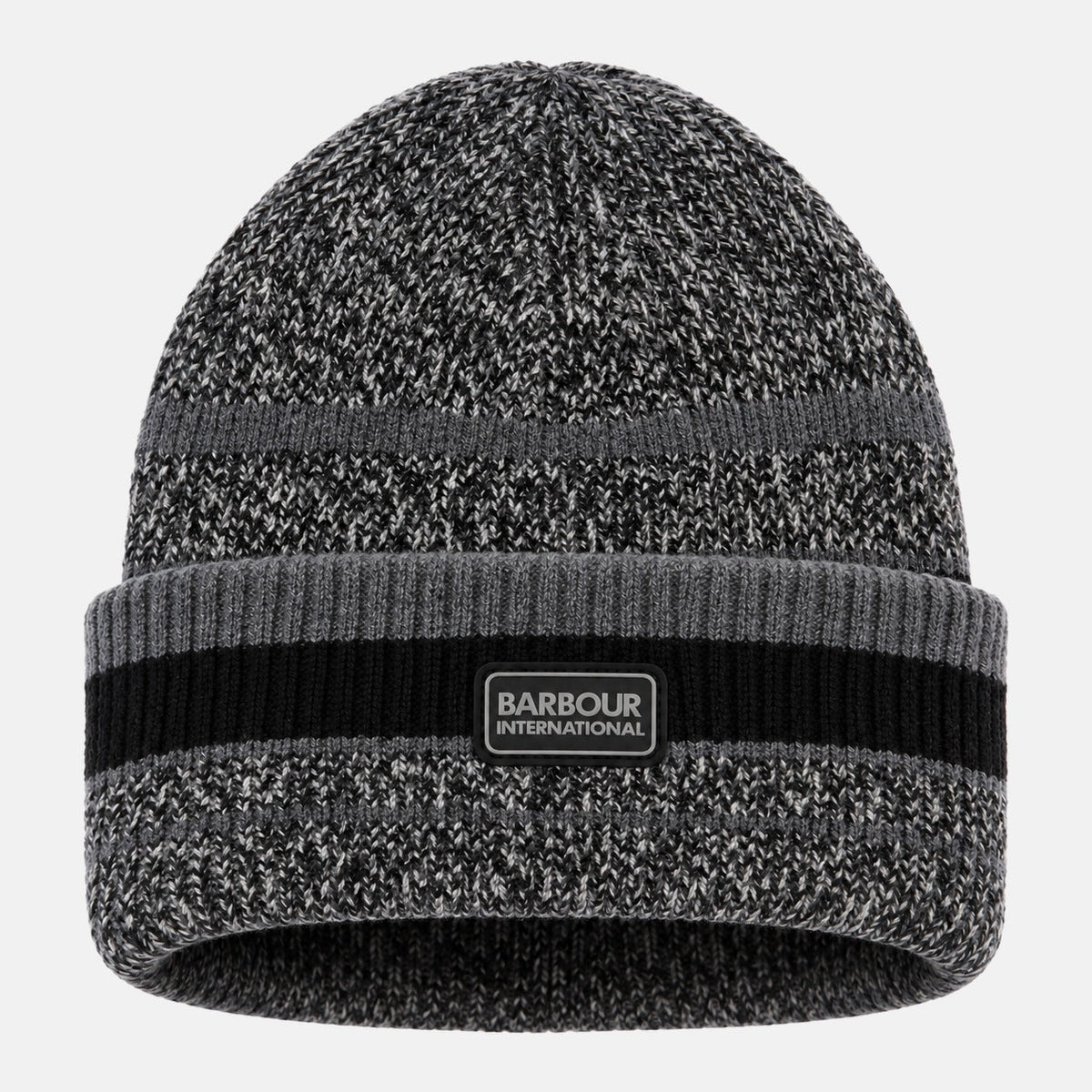 Barbour International Boston Beanie Hat & Scarf Gift Box Set Black/Grey | Northern Threads Designer Menswear