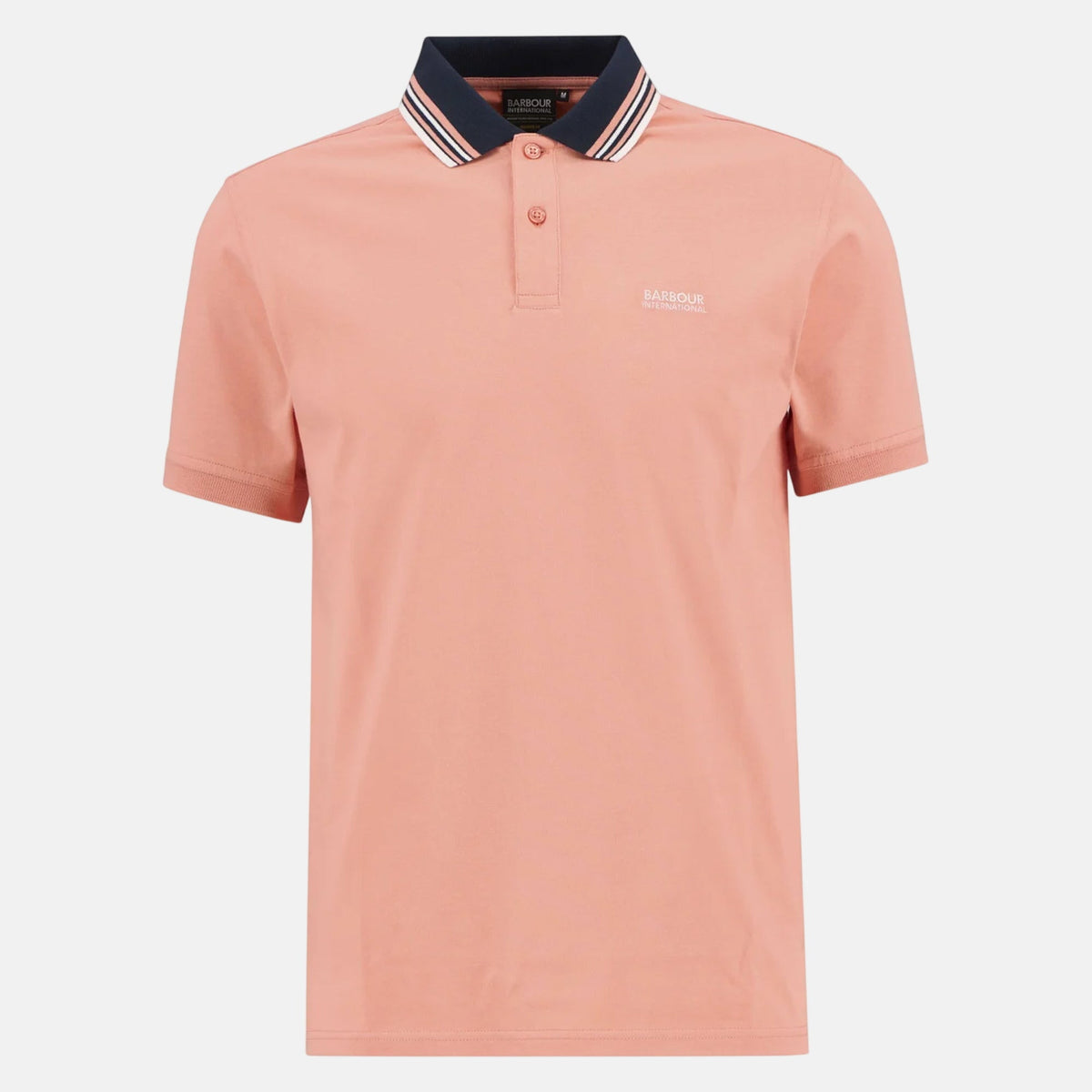 Barbour International Burnwood Tipped Polo Shirt Burnt Coral | Northern Threads Designer Menswear