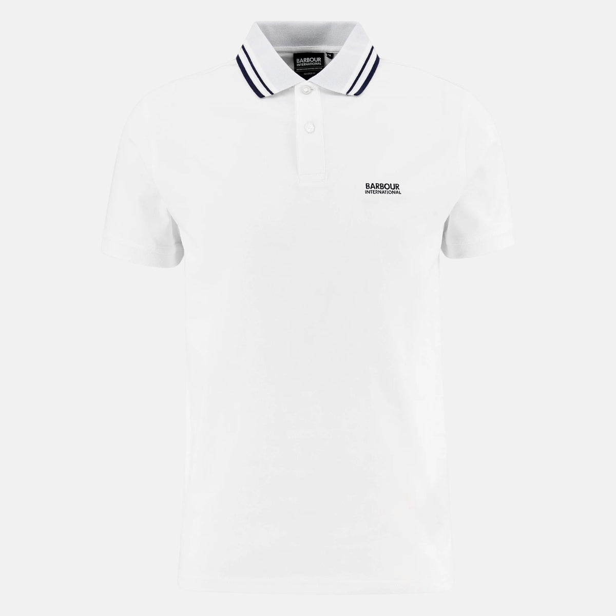 Barbour International Burnwood Tipped Polo Shirt White | Northern Threads Designer Menswear