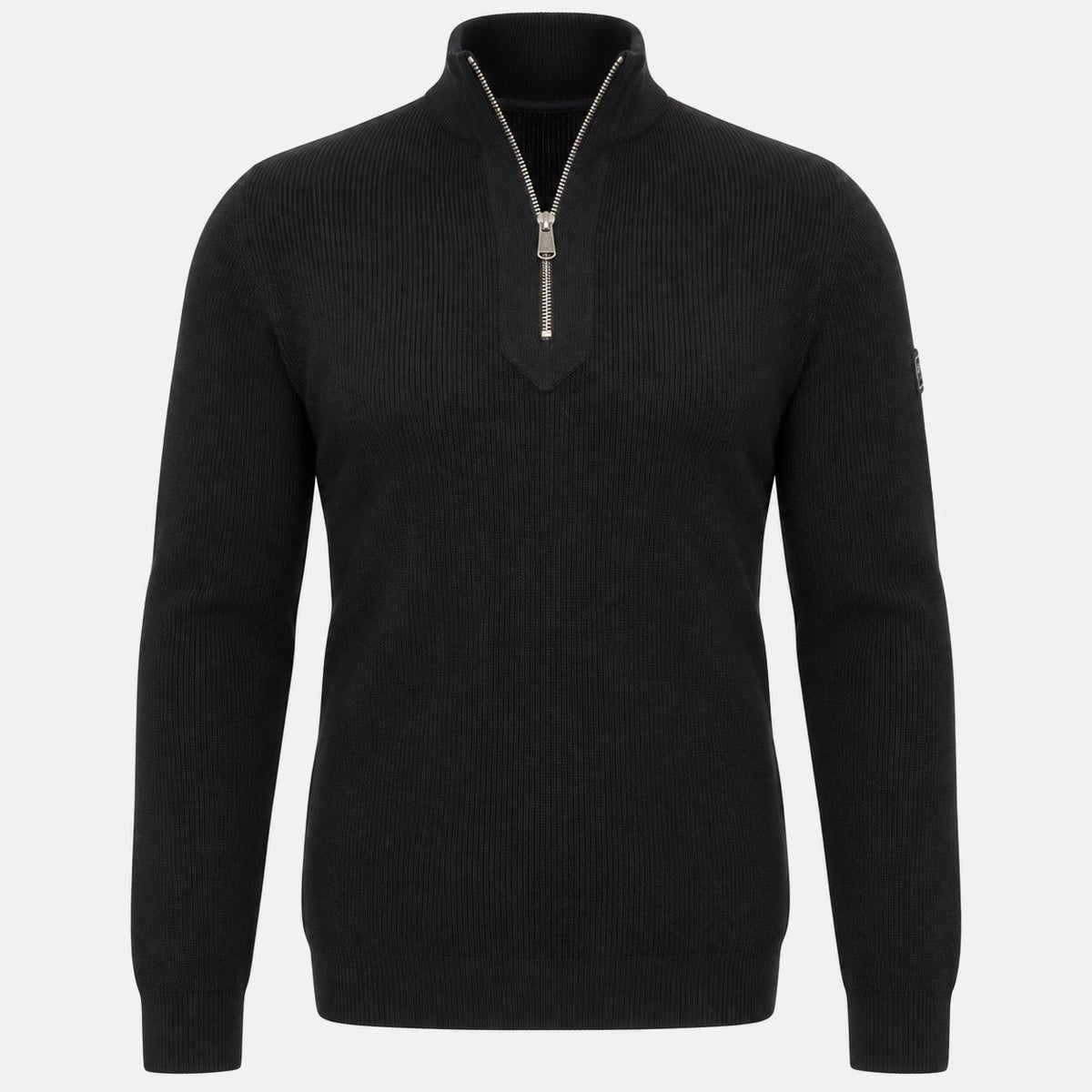 Barbour International Crawley Funnel Zip Neck Jumper Black | Northern Threads Designer Menswear