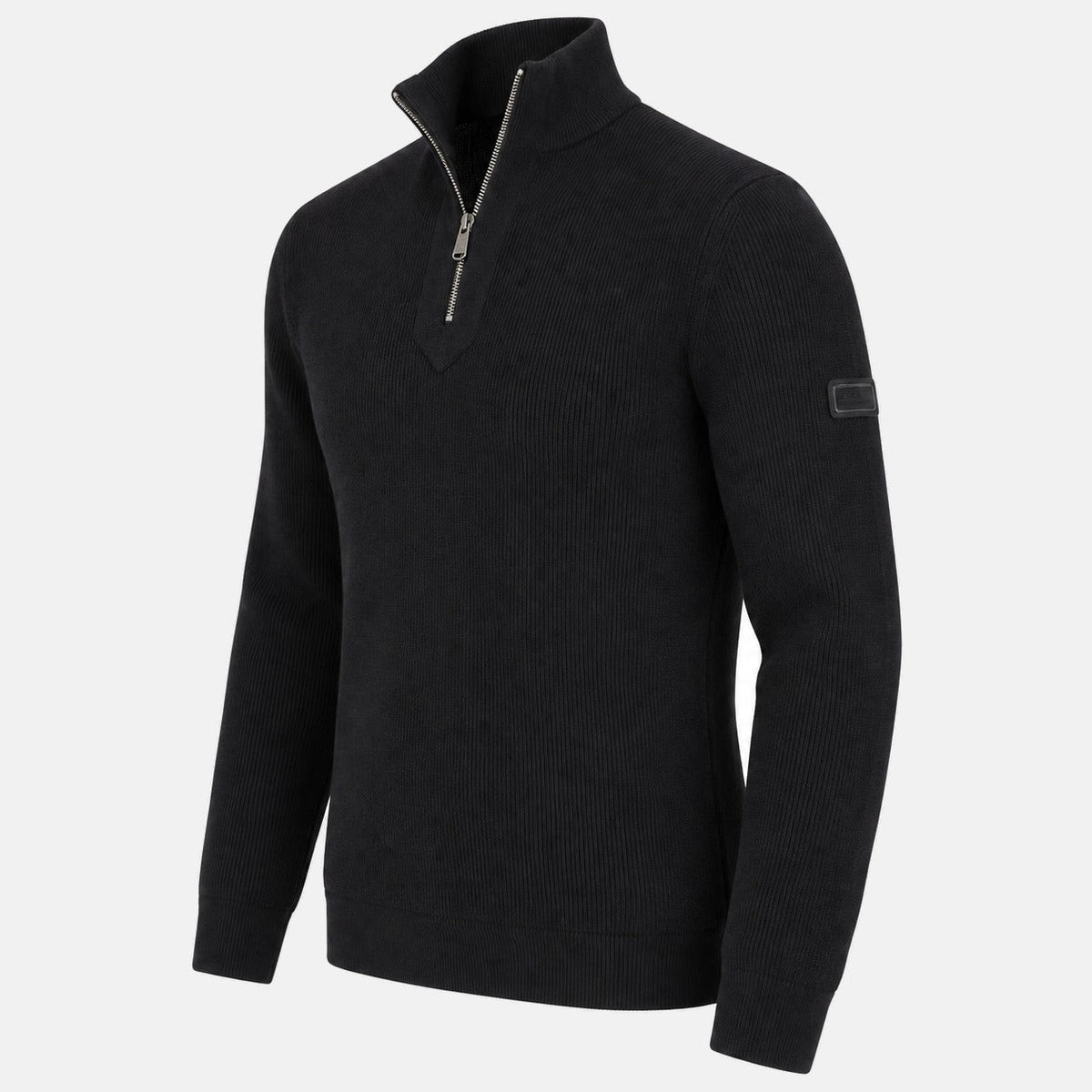 Barbour International Crawley Funnel Zip Neck Jumper Black | Northern Threads Designer Menswear