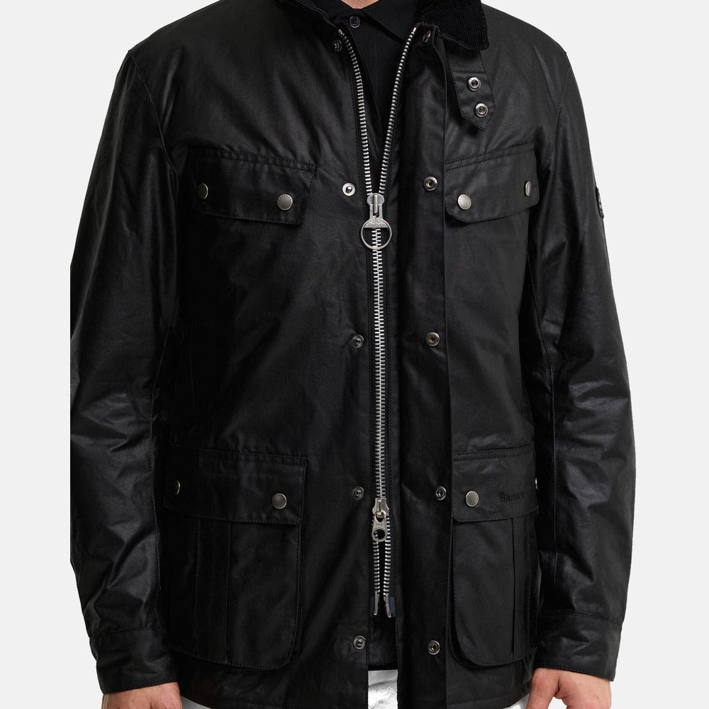 Barbour International Duke Wax Jacket Black | Northern Threads Designer Menswear