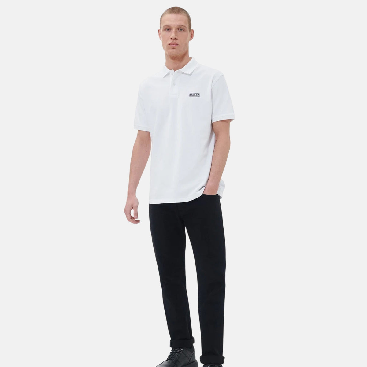 Barbour International Essential Polo Shirt White | Northern Threads Designer Menswear