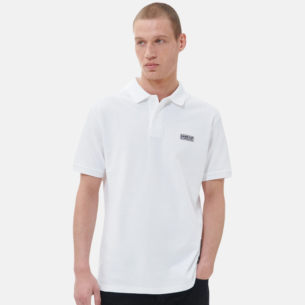 Barbour International Essential Polo Shirt White | Northern Threads Designer Menswear