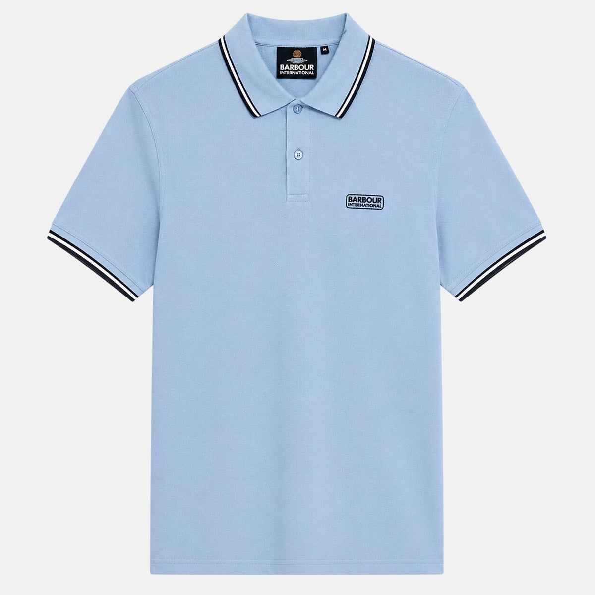Barbour International Evan Tipped Polo Shirt Powder Blue | Northern Threads Designer Menswear