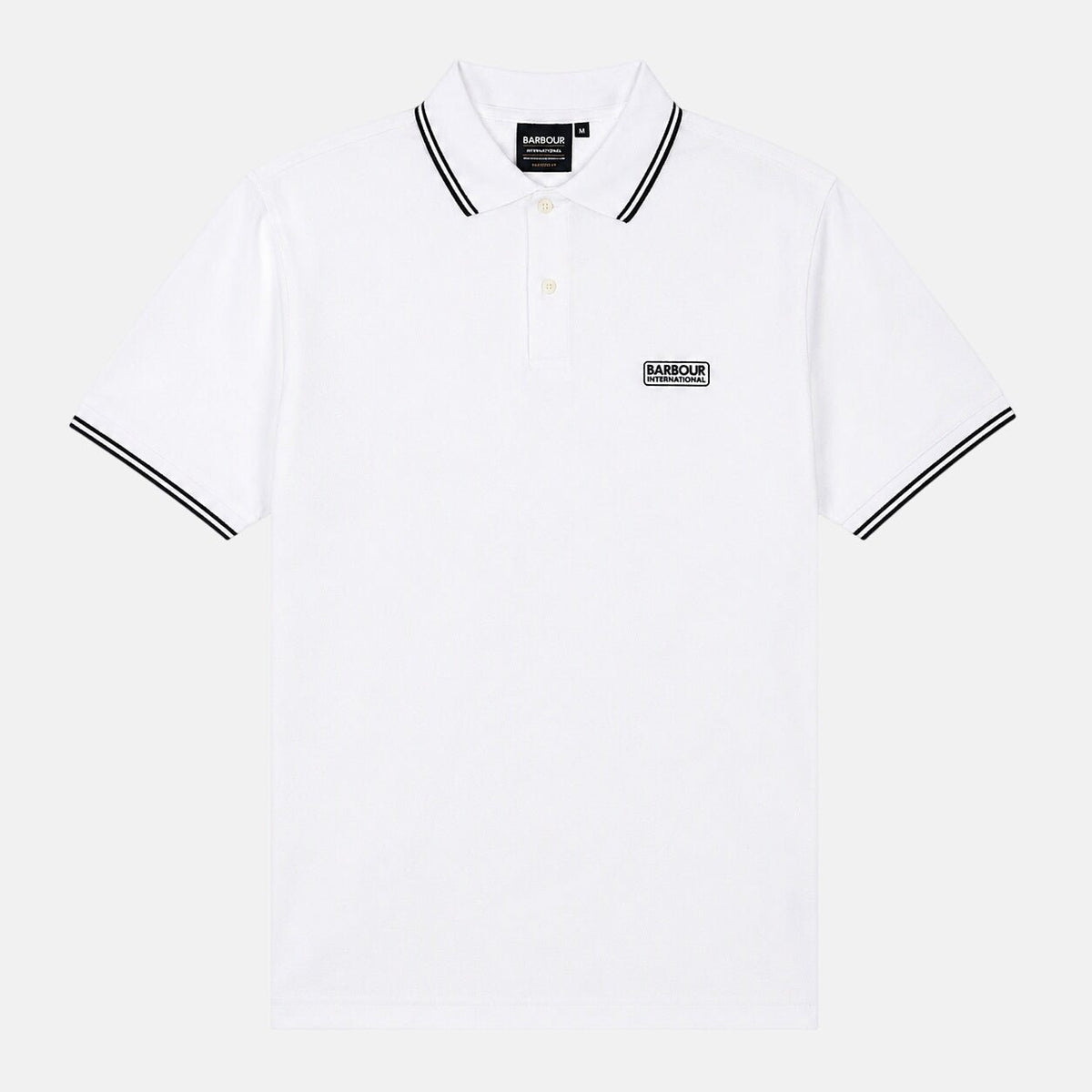 Barbour International Evan Tipped Polo Shirt White | Northern Threads Designer Menswear