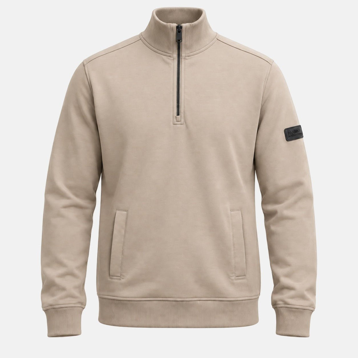 Barbour International Ilford Interlock Funnel Neck Sweatshirt Concrete | Northern Threads Designer Menswear