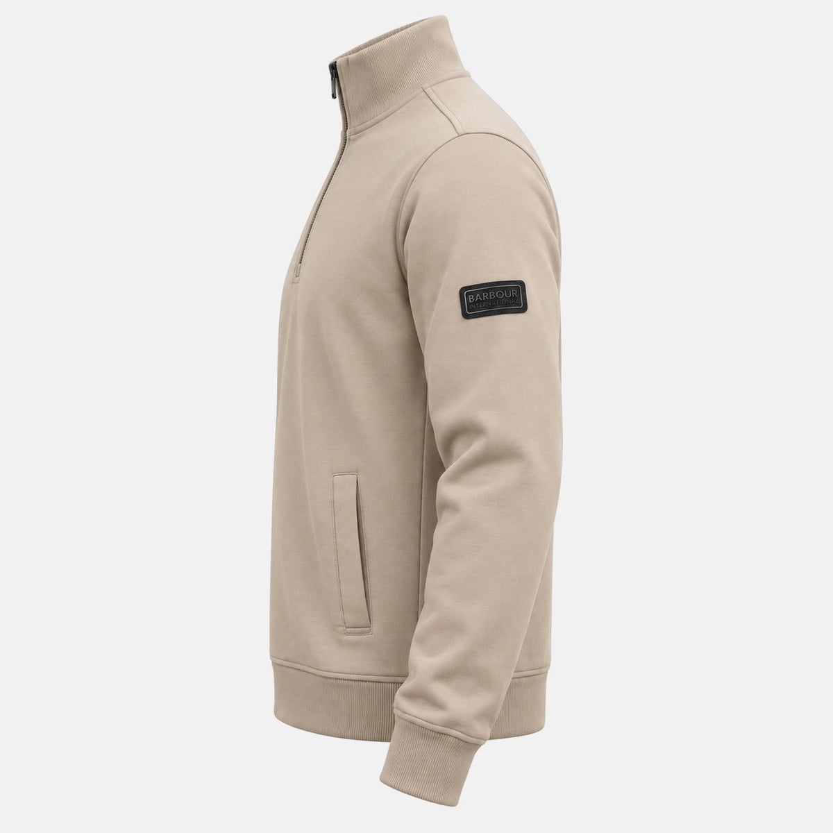 Barbour International Ilford Interlock Funnel Neck Sweatshirt Concrete | Northern Threads Designer Menswear