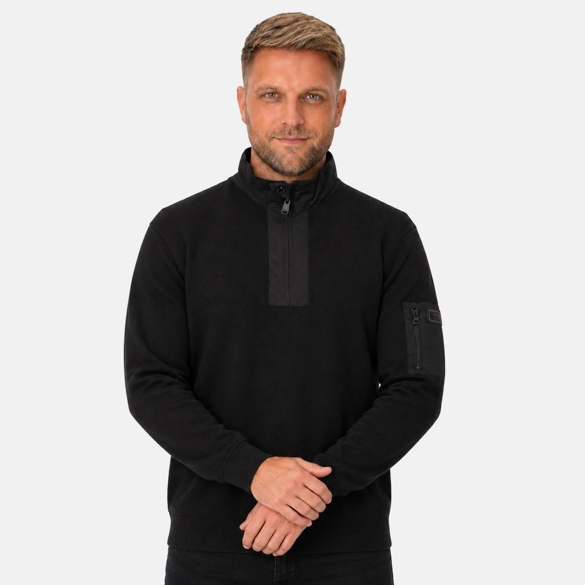 Barbour International Inline Half Zip Sweatshirt Black | Northern Threads Designer Menswear