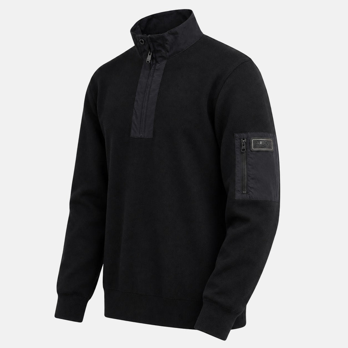 Barbour International Inline Half Zip Sweatshirt Black | Northern Threads Designer Menswear