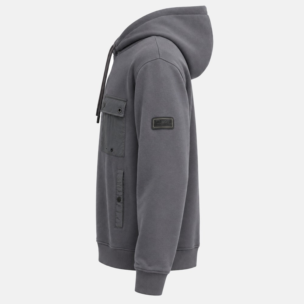 Barbour International Inline Hooded Sweatshirt Asphalt | Northern Threads Designer Menswear