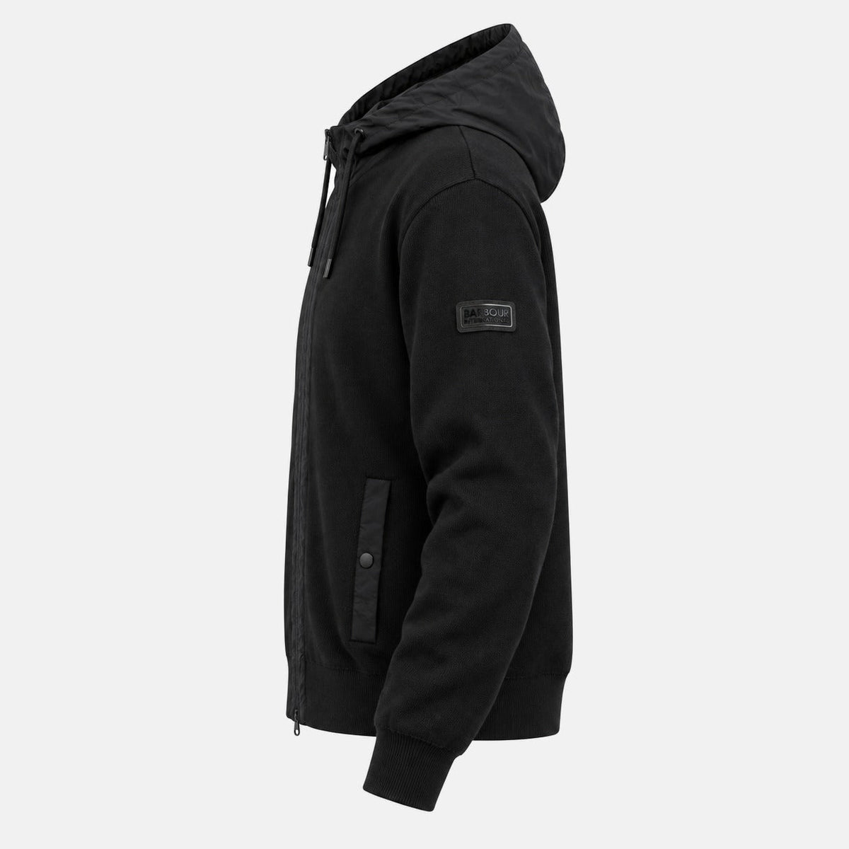 Barbour International Inline Knitted Hoodie Black | Northern Threads Designer Menswear