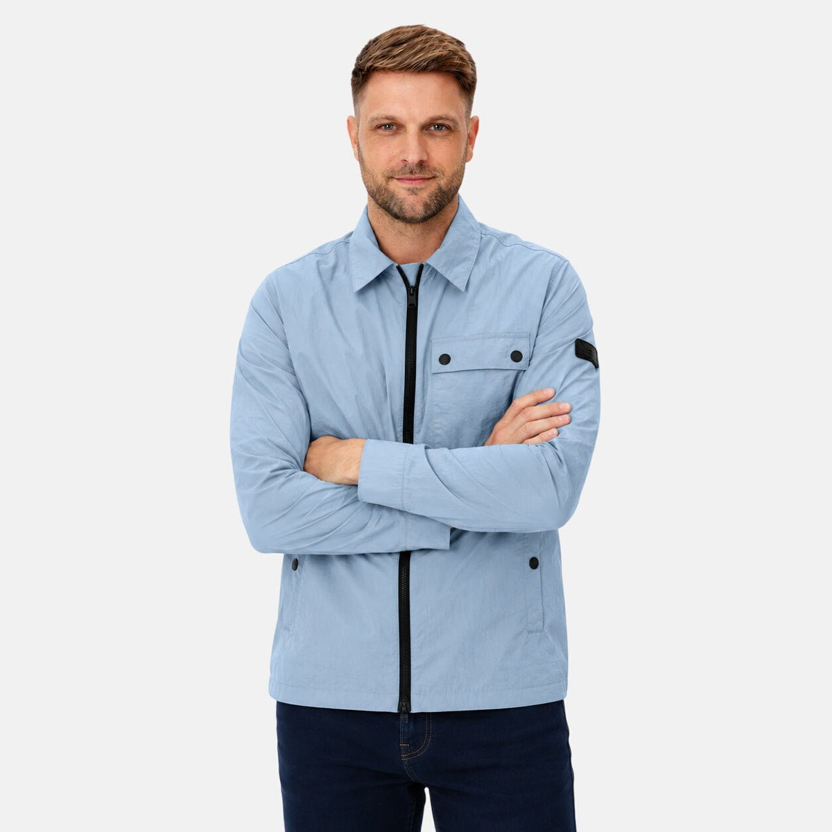 Barbour International Inline Overshirt Powder Blue | Northern Threads Designer Menswear