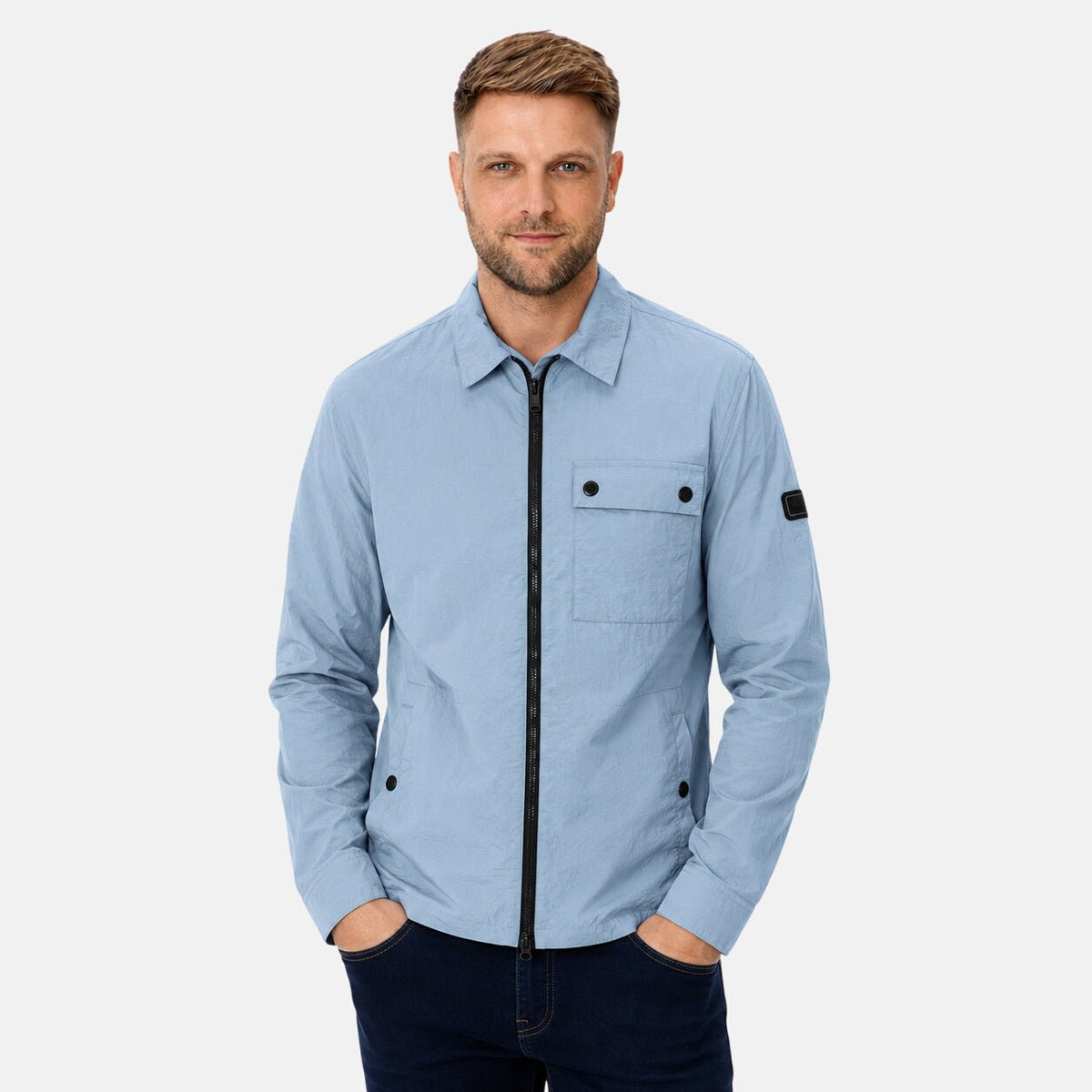 Barbour International Inline Overshirt Powder Blue | Northern Threads Designer Menswear