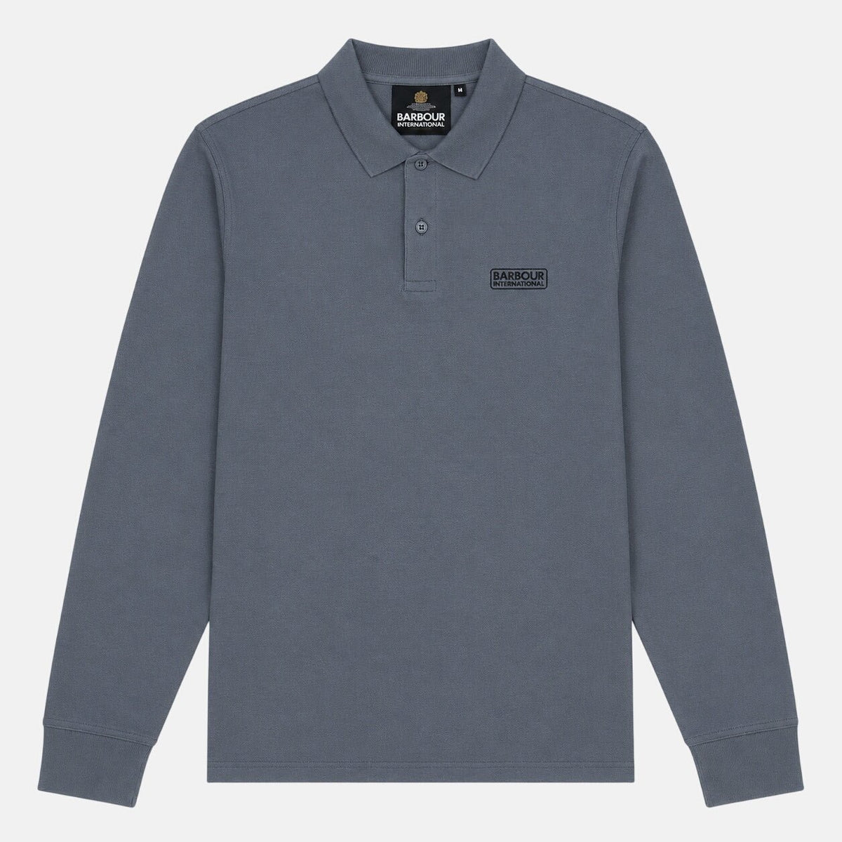 Barbour International Long Sleeve Polo Shirt Washed Charcoal | Northern Threads Designer Menswear