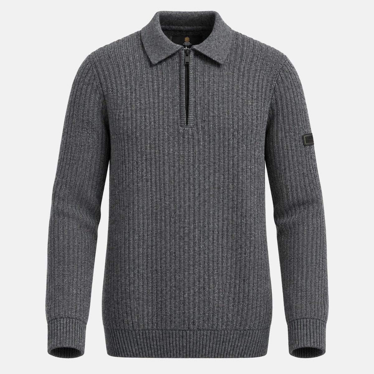 Barbour International Oxham Half Zip Jumper Asphalt | Northern Threads Designer Menswear