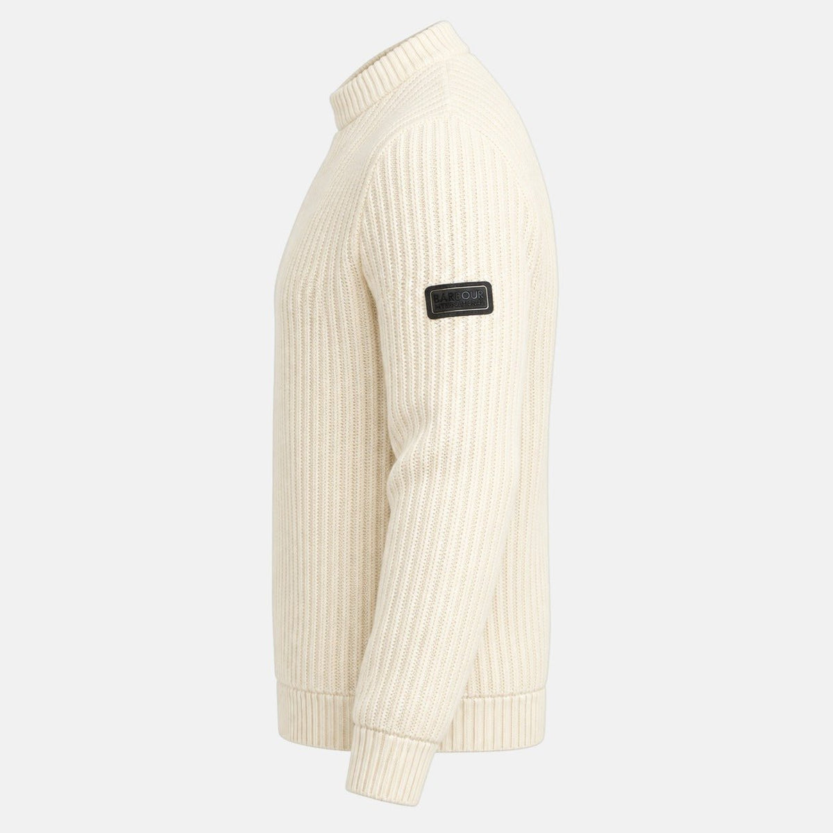 Barbour International Oxham Knit Crew Neck Jumper Whisper White | Northern Threads Designer Menswear