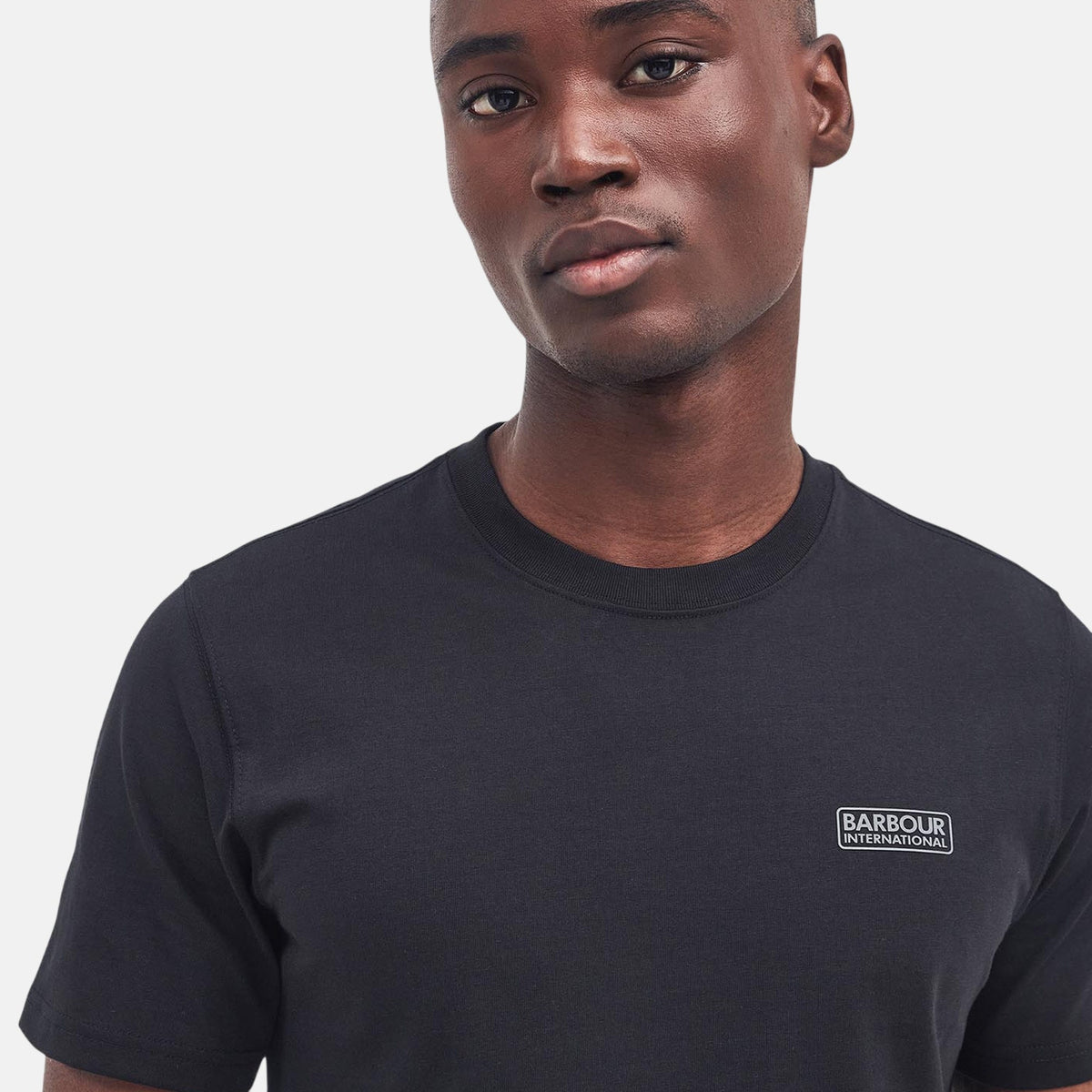 Barbour International Small Logo T-Shirt Black Pewter | Northern Threads Designer Menswear