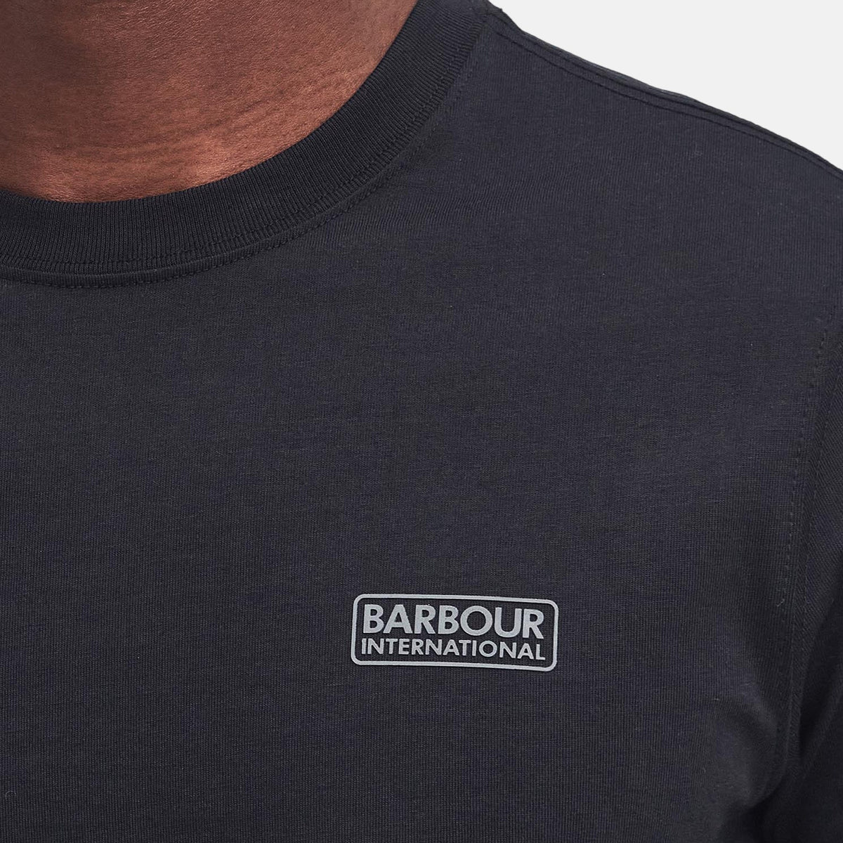 Barbour International Small Logo T-Shirt Black Pewter | Northern Threads Designer Menswear