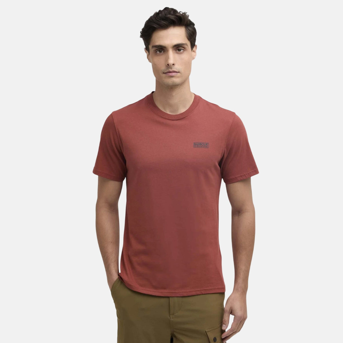 Barbour International Small Logo T-Shirt Burnt Henna | Northern Threads Designer Menswear
