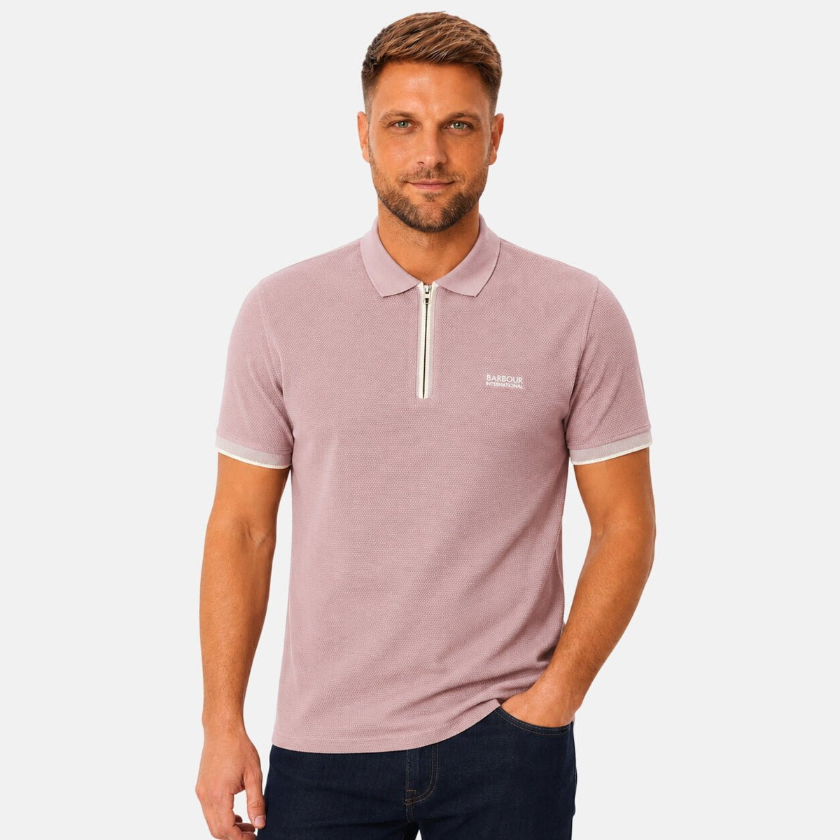 Barbour International Swinford Polo Shirt Woodrose | Northern Threads Designer Menswear